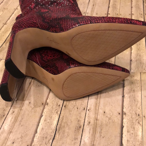 Jessica Simpson NWTs red snake boots - Picture 2 of 3